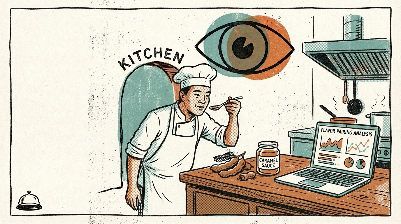 泰國主廚品嚐 AI 建議的羅望子焦糖風味